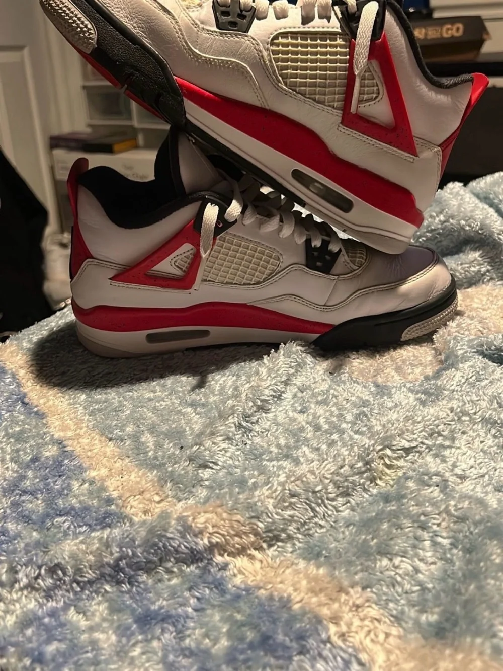 Jordan White/Red/Black Retro Basketball Shoes